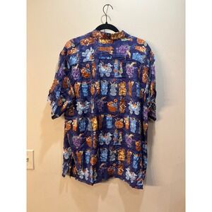 Tommy Bahama Tiki Bar Camp Shirt Cocktail Print Hawaiian Mens Size L